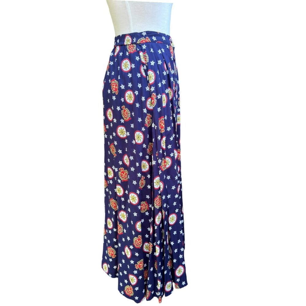 Vintage Pendleton Nautical MIDI Skirt with Pockets Multicolor Size 6 - Picture 2 of 13